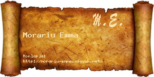 Morariu Emma névjegykártya